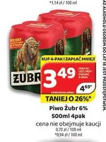 Piwo Żubr 4-pak promocja w Delfin