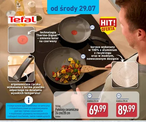 Patelnia ceramiczna Tefal 28 cm promocja w Aldi