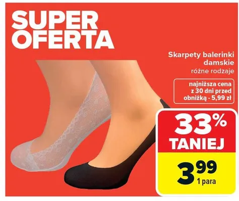 Skarpety balerinki damskie promocja w Carrefour
