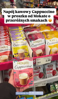 Napój kawowy Cappuccino smak tarta malinowa promocja w Aldi
