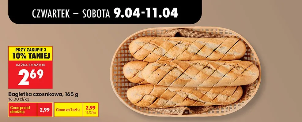 Bagietka czosnkowa promocja w Biedronka