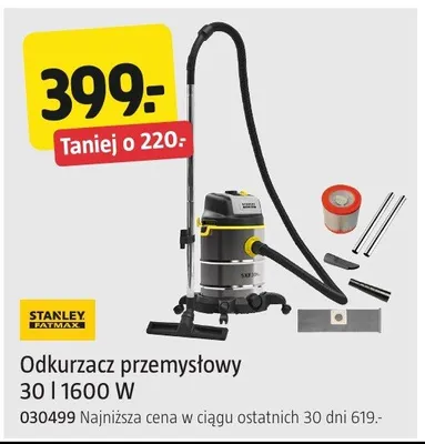 Odkurzacz przemysłowy Stanley FatMax 30l 1600W 030499 promocja w Jula