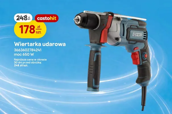Wiertarka udarowa Erbauer promocja w Castorama