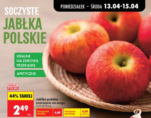 Jabłko polskie czerwone na wagę promocja w Biedronka