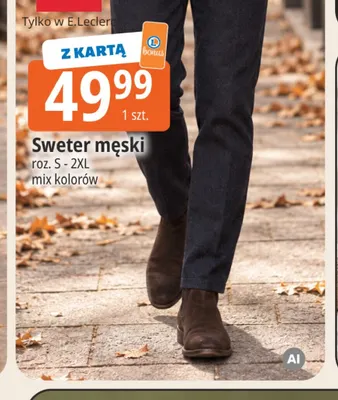 Sweter męski Tissaia promocja w Leclerc