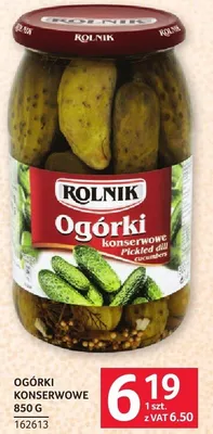 Ogórki konserwowe Rolnik 850g promocja w Selgros