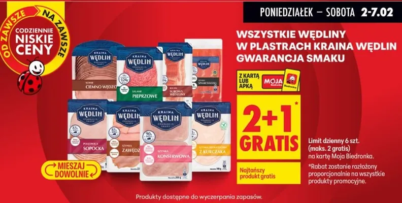 Wędliny w plastrach Gwarancja Smaku wszystkie rodzaje promocja w Biedronka