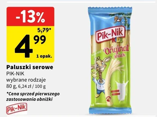 Paluszki serowe Pik-Nik Original promocja w Intermarche