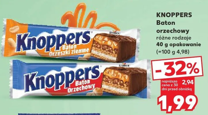 Batonik orzechowy różne rodzaje promocja w Kaufland