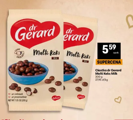 Ciastka dr Gerard Malti Keks Milk promocja w Delikatesy Centrum