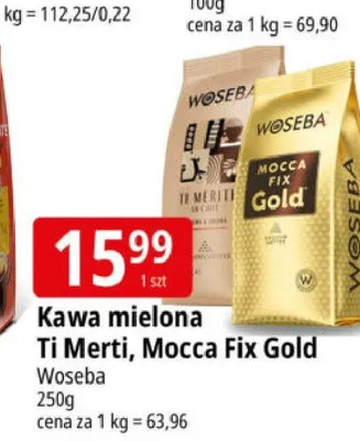 Kawa mielona Woseba Mocca Fix Gold promocja w Leclerc