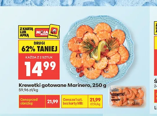 Krewetki gotowane Marinero promocja w Biedronka