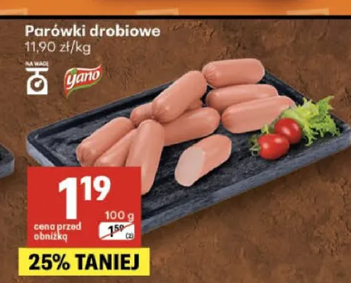 Parówki drobiowe Yano promocja w Delikatesy Centrum