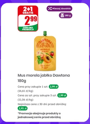 Mus morela jabłko Dawtona promocja w Dino