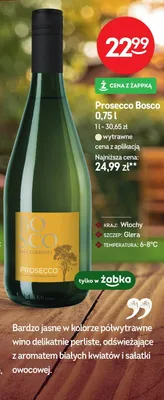 Wino Prosecco Bosco wytrawne promocja w Żabka