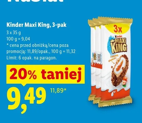 Baton Kinder Maxi King 3-pak promocja w Lidl