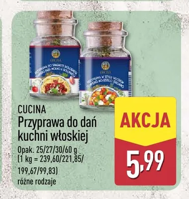 Przyprawa do dań kuchni włoskiej Cucina promocja w Aldi
