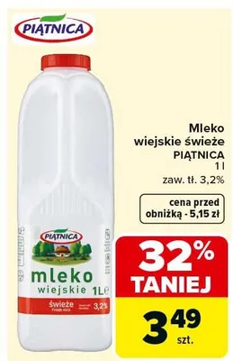 Mleko wiejskie świeże promocja w Carrefour Market