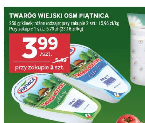 Twaróg wiejski lekki Piątnica promocja w Stokrotka