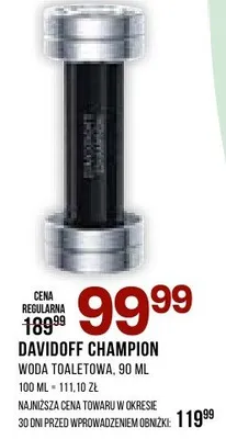 Woda toaletowa, davidoff champion, 90ml promocja w Drogerie Natura