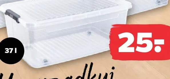 Pojemnik clipbox z kółkami Keeeper 37 l promocja w Netto