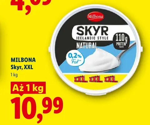 Skyr naturalny Milbona XXL promocja w Lidl