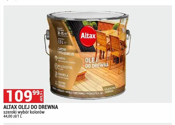 Olej do drewna Altax promocja w Merkury Market