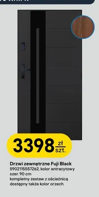 Drzwi zewnętrzne Fuji Black Pantor promocja w Castorama