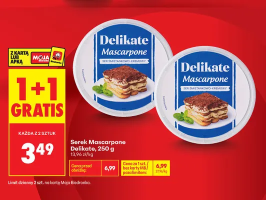 Serek Mascarpone Delikate promocja w Biedronka