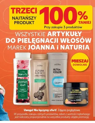 Artykuły do pielęgnacji włosów marek Joanna i Naturia promocja w Kaufland