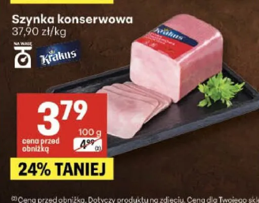 Szynka konserwowa Krakus promocja w Delikatesy Centrum