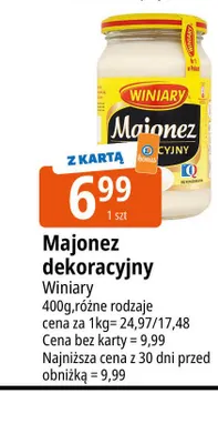 Majonez dekoracyjny Winiary promocja w Leclerc