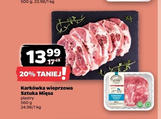 Karkówka wieprzowa Sztuka Mięsa plastry promocja w Netto