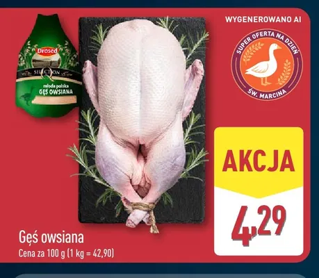 Gęś owsiana Drosed Selection promocja w Aldi
