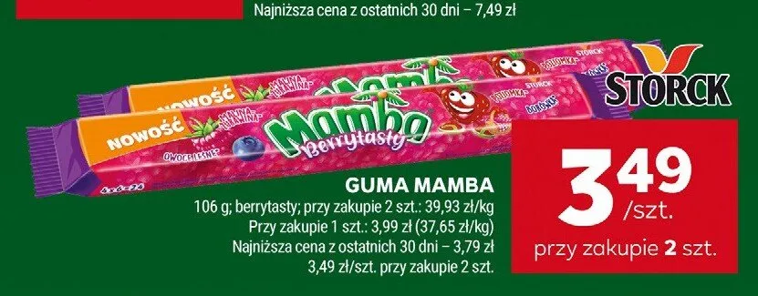 Guma Mamba berrytasty promocja w Stokrotka