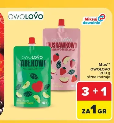 Mus Owolovo truskawkowo-jabłkowy promocja w Carrefour Market