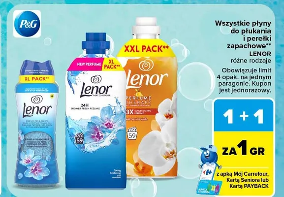 Perełki zapachowe Lenor promocja w Carrefour Market