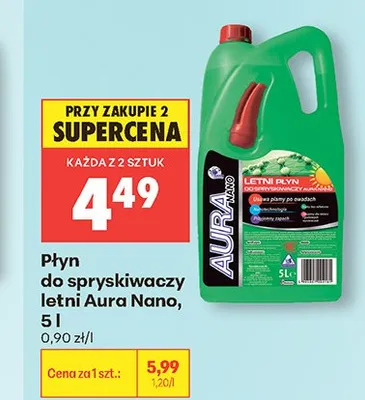 Płyn do spryskiwaczy letni Aura Nano 5l promocja w Biedronka