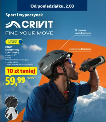 Kask rowerowy z tylną lampką promocja w Lidl