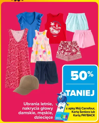 Ubrania letnie damskie męskie dziecięce promocja w Carrefour