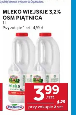 Mleko Wiejskie OSM Piątnica 3,2% promocja w Stokrotka