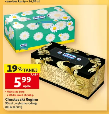 Chusteczki higieniczne rumiankowe Regina promocja w Auchan