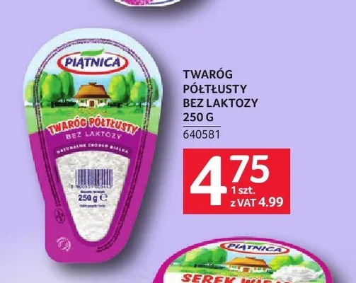 Twaróg półtłusty bez laktozy Piątnica promocja w Selgros