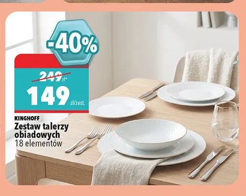 Zestaw talerzy obiadowych Kinghoff 18 elementów promocja w Biedronka