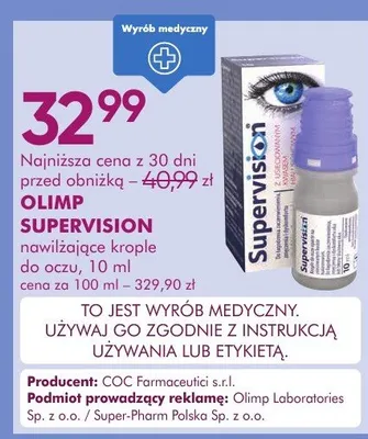 Nawilżające krople do oczu 10ml promocja w Super-Pharm