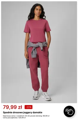 Spodnie dresowe joggery damskie promocja w 4F