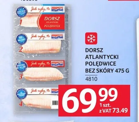 Dorsz atlantycki polędwice bez skóry Myfood promocja w Selgros