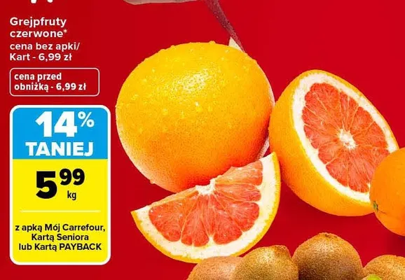 Grejpfruty czerwone promocja w Carrefour