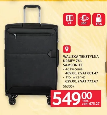 Walizka tekstylna Samsonite Urbify 76 l promocja w Selgros