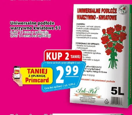 Uniwersalne podłoże warzywno-kwiatowe Ark-Pol promocja w Prim Market